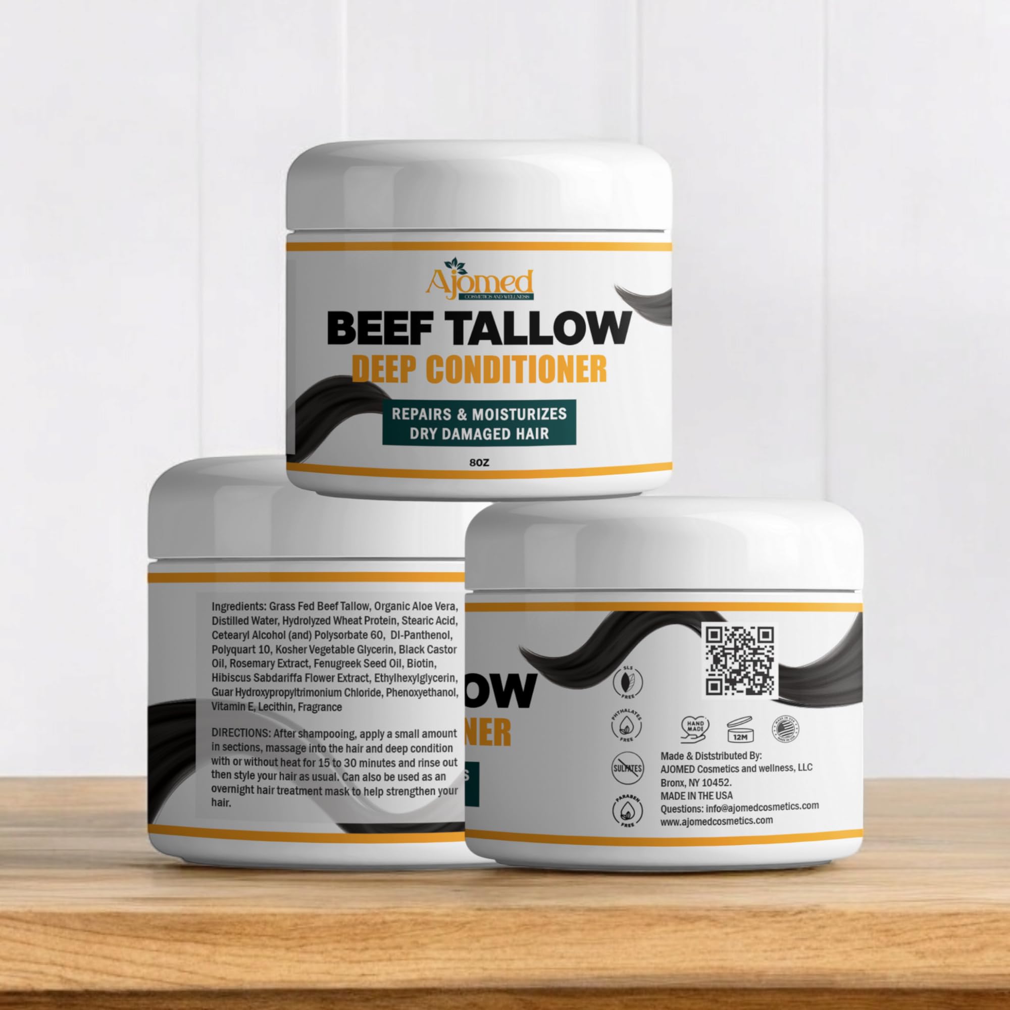 Tallow Deep Conditioner split-ends protection shown after application.
