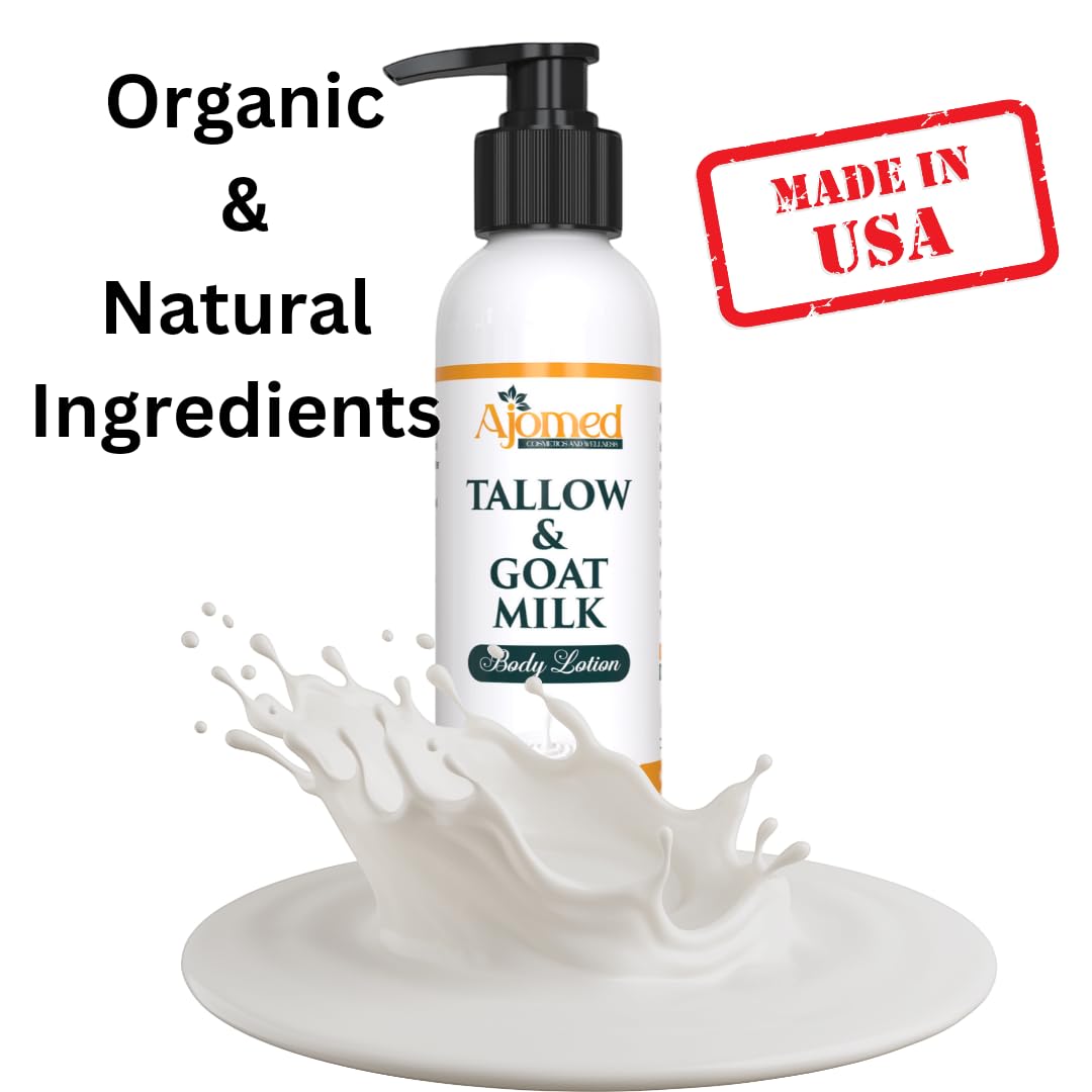 Goat milk and tallow ingredients in the lotion