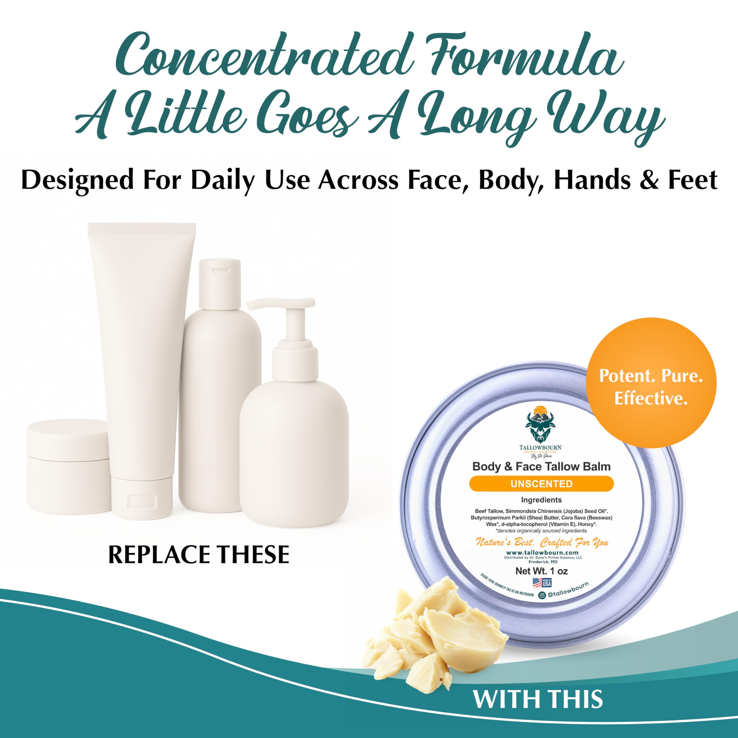 Tallowbourn application day or night supports refreshed soft skin.
