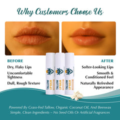 Tallowbourn vitamin E enriches the formula for soft lips