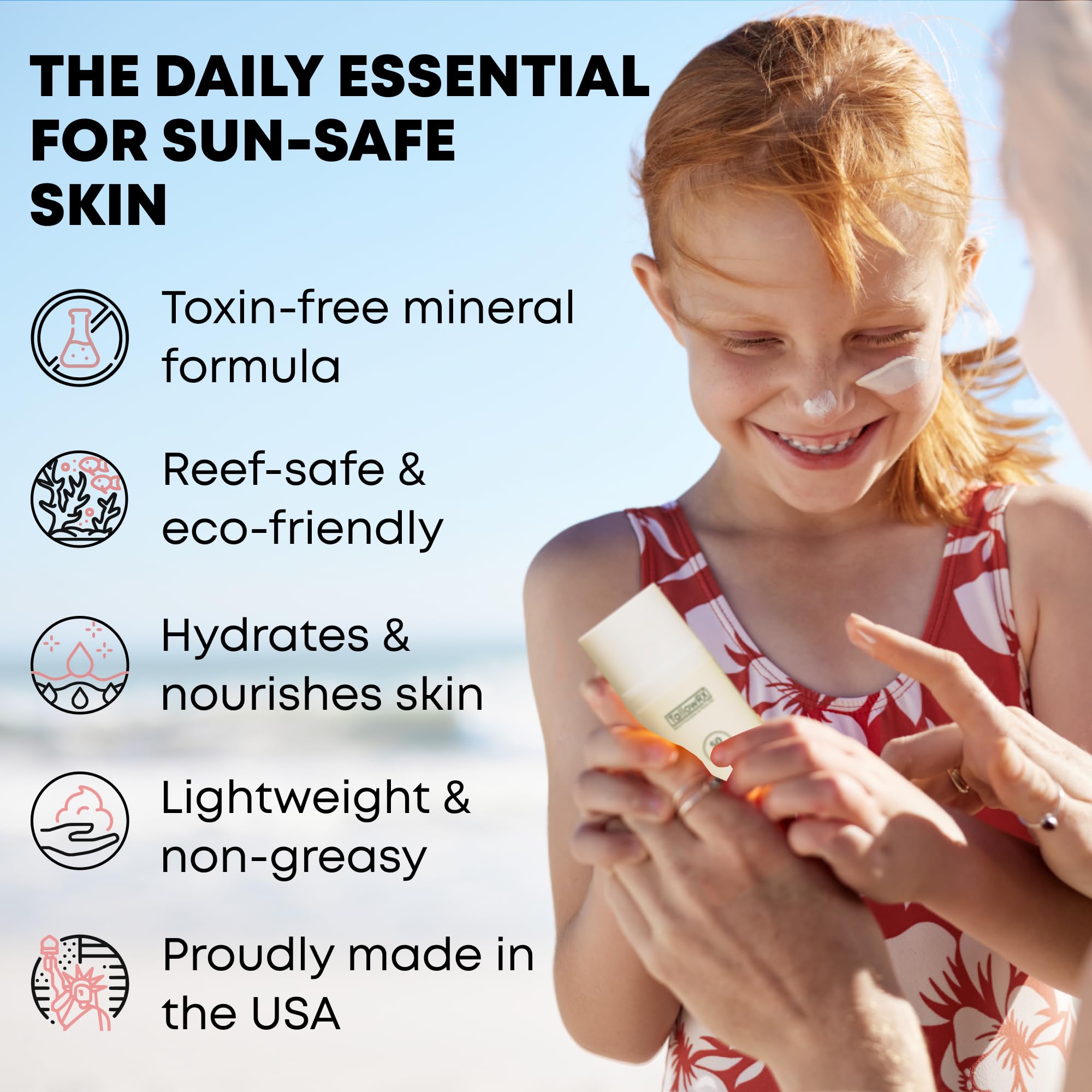 TALLOWRX body application for all-day sun protection on skin