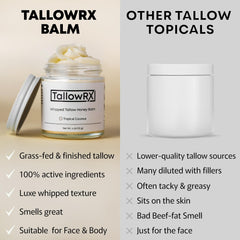 TallowRX face and body moisturizer being applied for lightweight hydration.