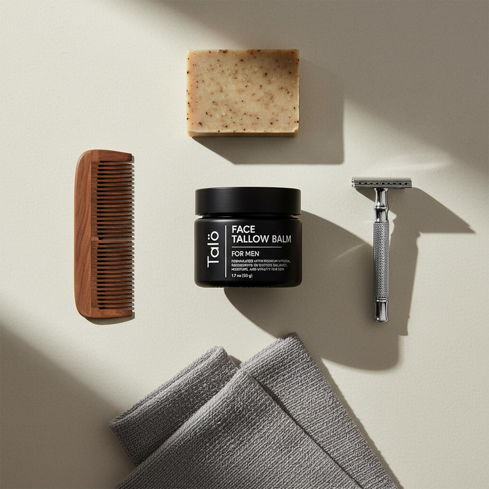 Talö brand logo on jar front signals premium skincare.