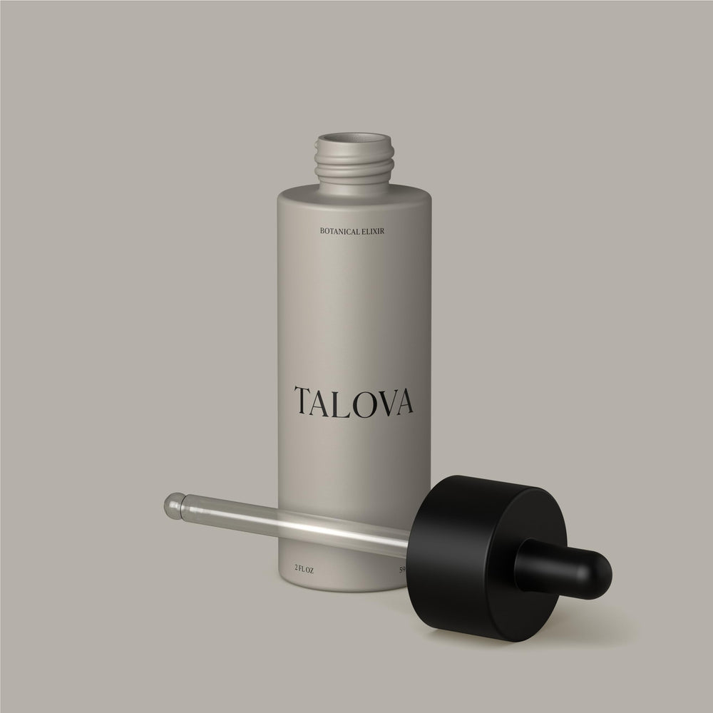 TALOVA Botanical Elixir night routine image communicates overnight nourishment.