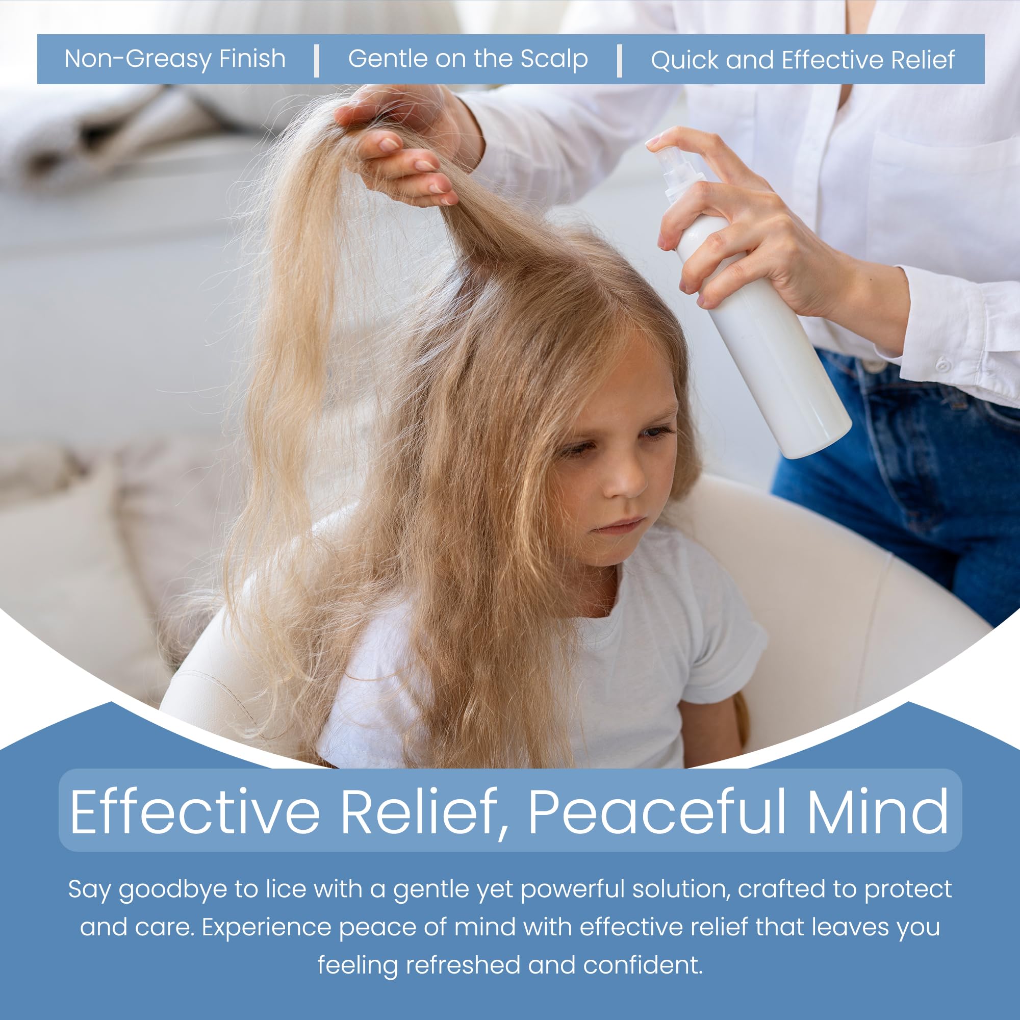 Talsen Chemicals Dimethicone Oil head-lice-treatment visual suggests safe, practical use.