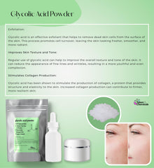 Talsen Glycolic powder dissolving in a serum for easy formulation.