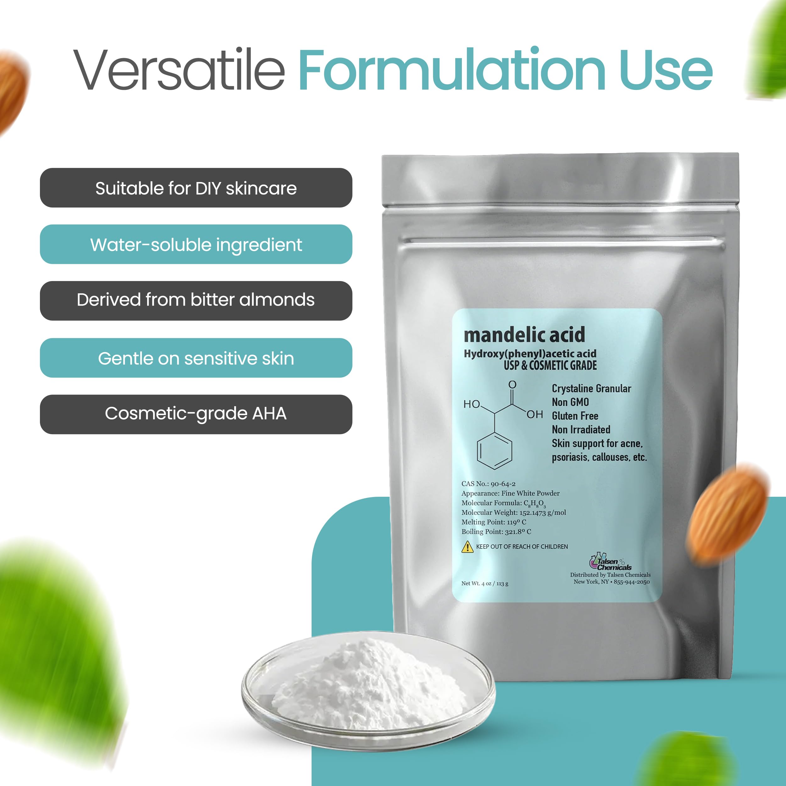 Talsen Mandelic Acid Mask preparation: DIY mask base with active ingredient.