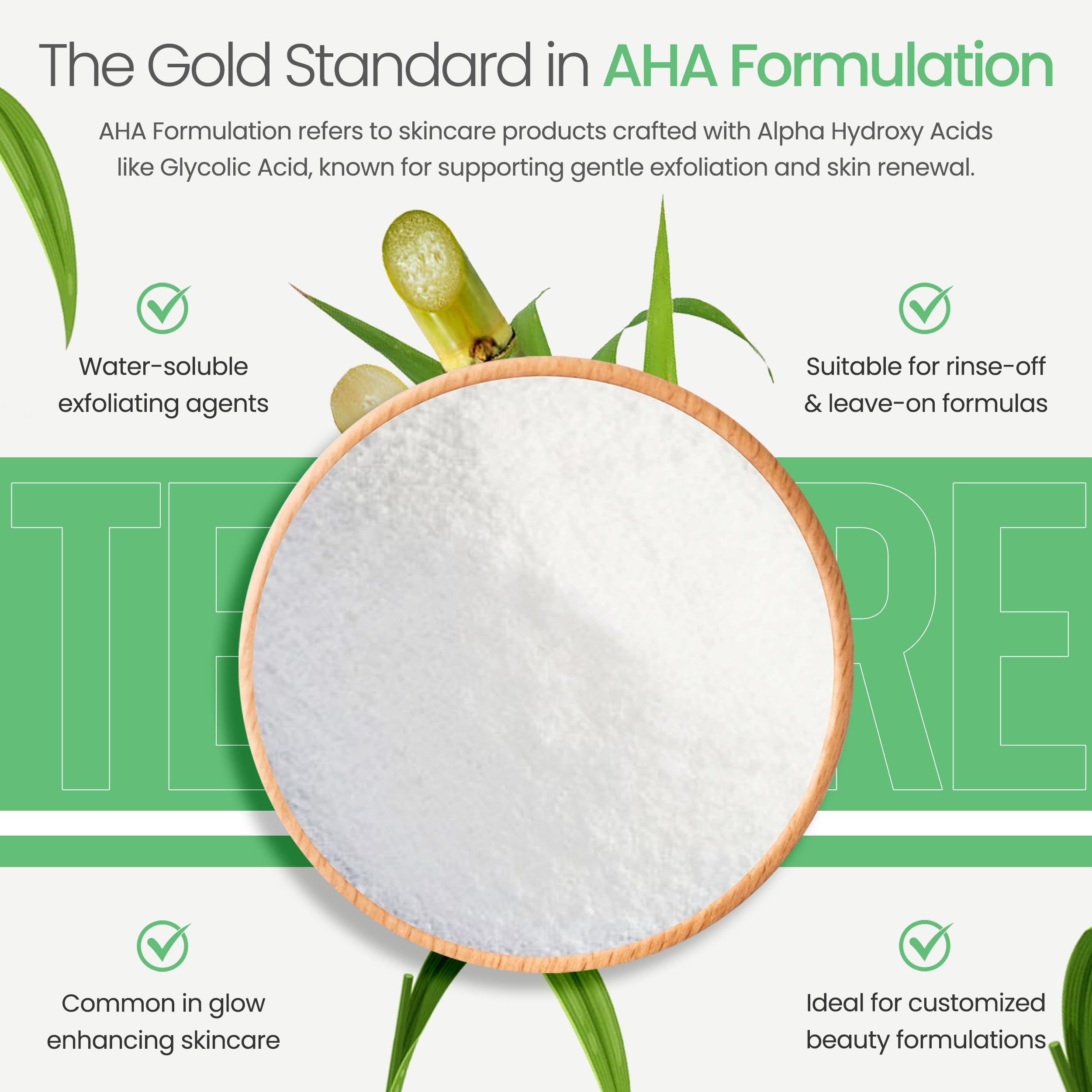 Talsen No Additives Glycolic Powder for clean formulations.