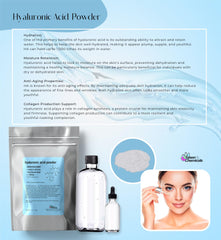 Close-up of Talsen Chemicals Hyaluronic Acid Powder texture highlighting high molecular weight moisture.