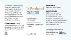 Talsen D-Panthenol 75% label close-up highlights cosmetic grade quality.