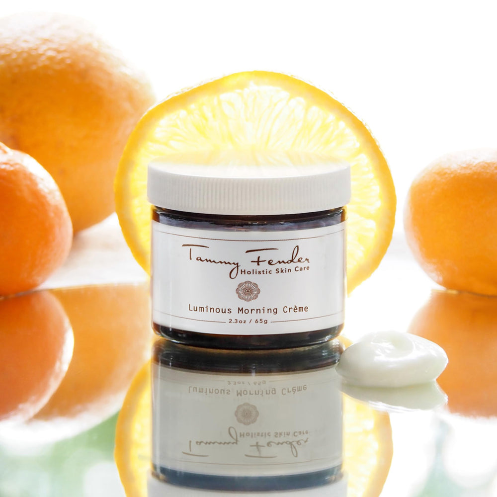 Tammy Fender Luminous Morning Creme being applied to skin for fresh morning routine.