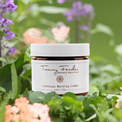 Tammy Fender Luminous Morning Creme jar reveals smooth texture ideal for daytime hydration.