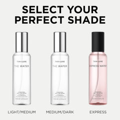 Tan-Luxe Express Water odorless formula for clear, even tan
