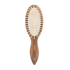 Tan Mujiang hair brush with teak handle for smooth detangling and nourished hair