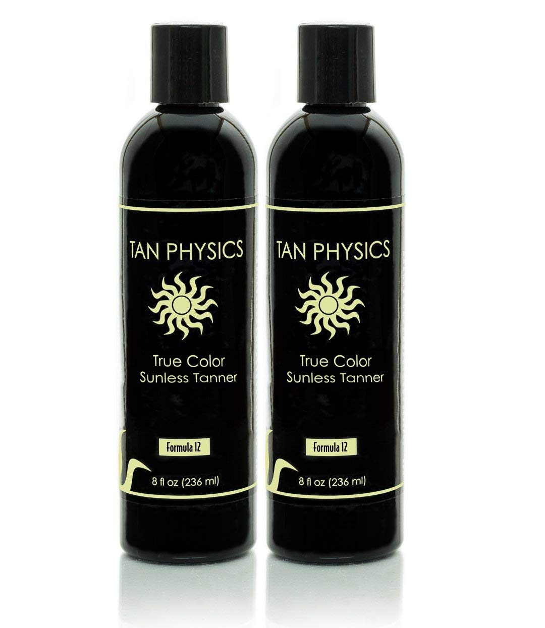 Tan Physics True Color self-tanner bottle for natural-looking bronze with streak-free results.