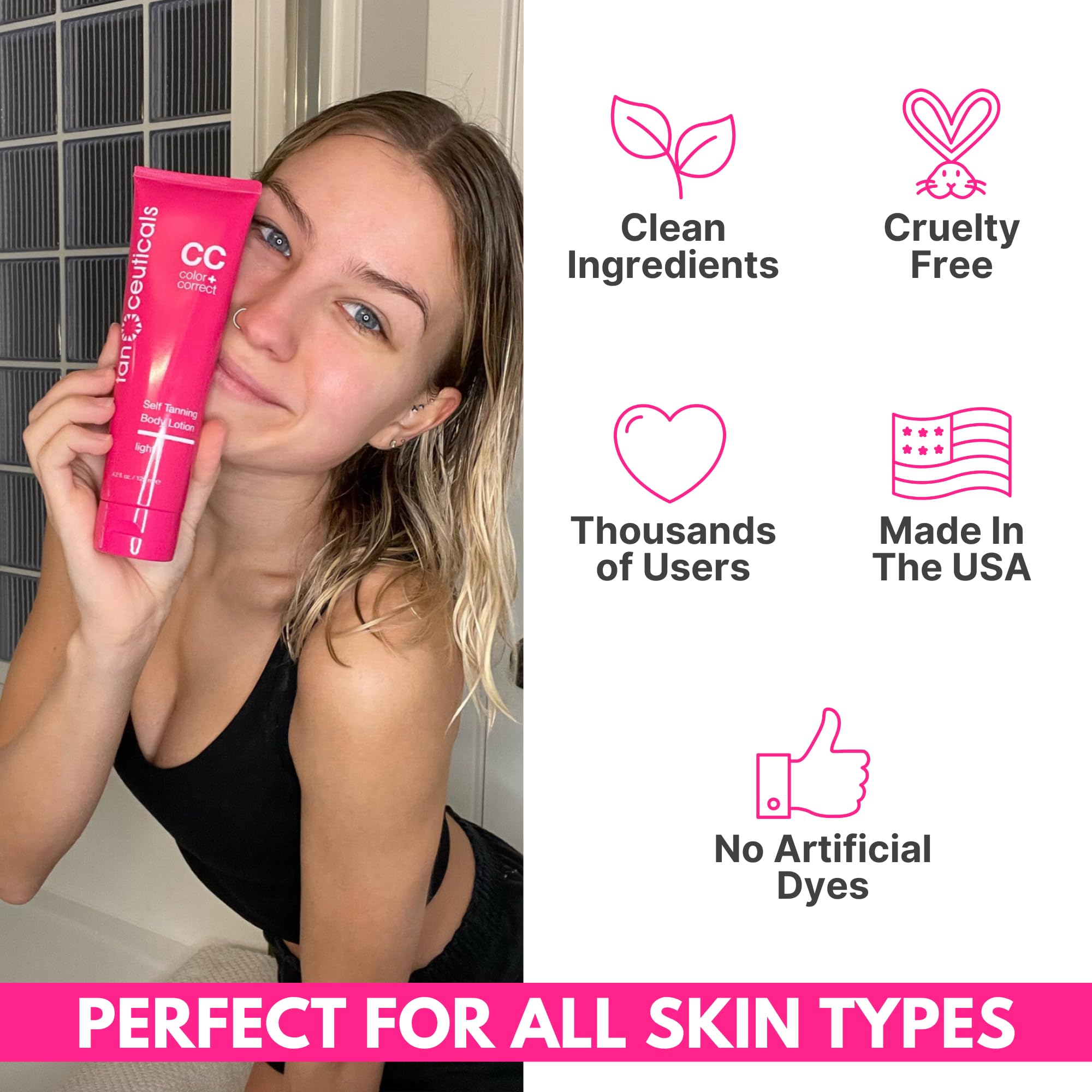 Tanceuticals Self Tanning Body Lotion Light with fresh coconut scent for a pleasant tanning experience
