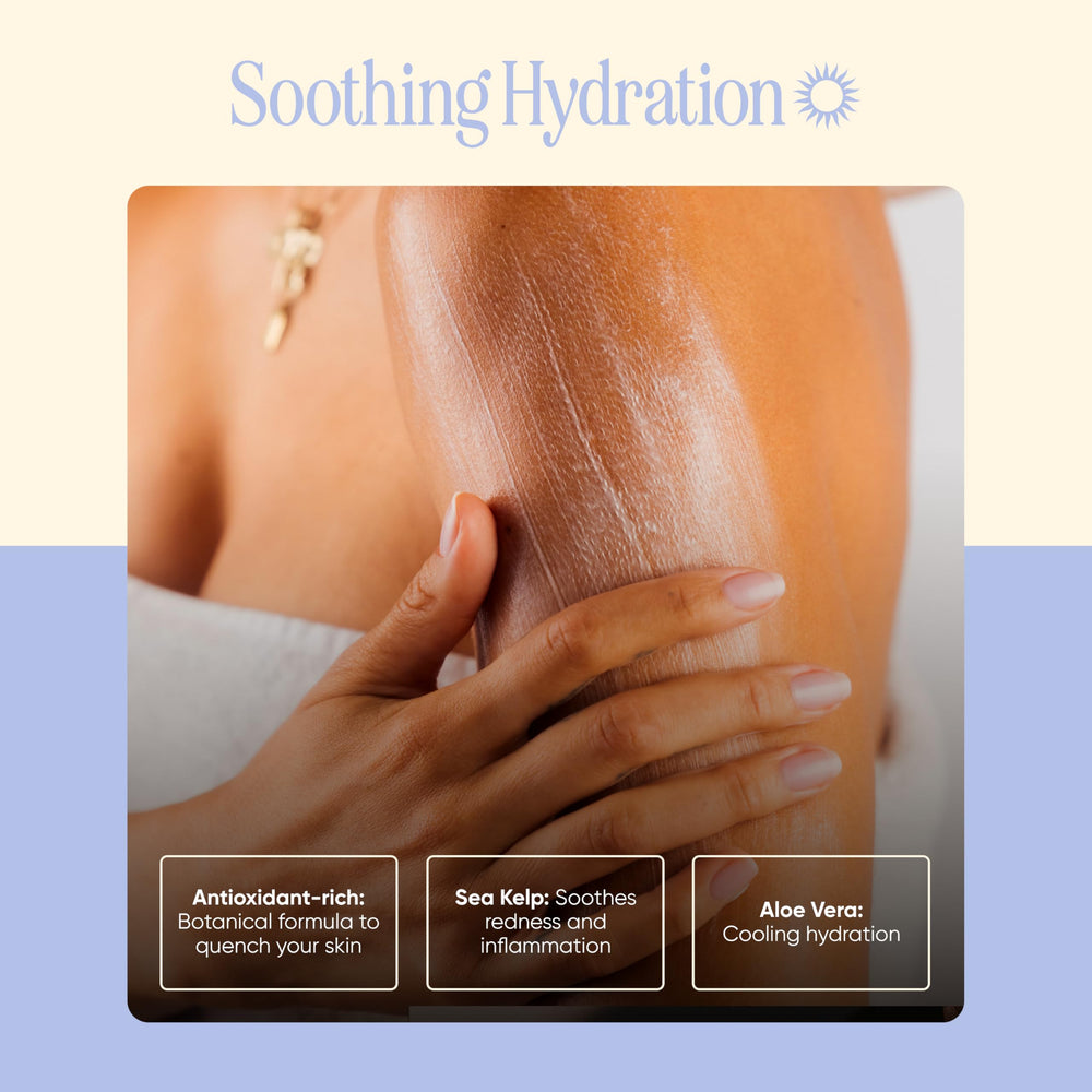 Tanning Club After Sun Gel bottle pour demonstrates easy, mess-free application