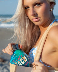 Tanning Paradise Sun of a Beach coconut colada fragrance enhances the tanning experience.
