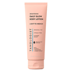Tanologist Daily Glow bottle showing gradual tanning for natural daily color