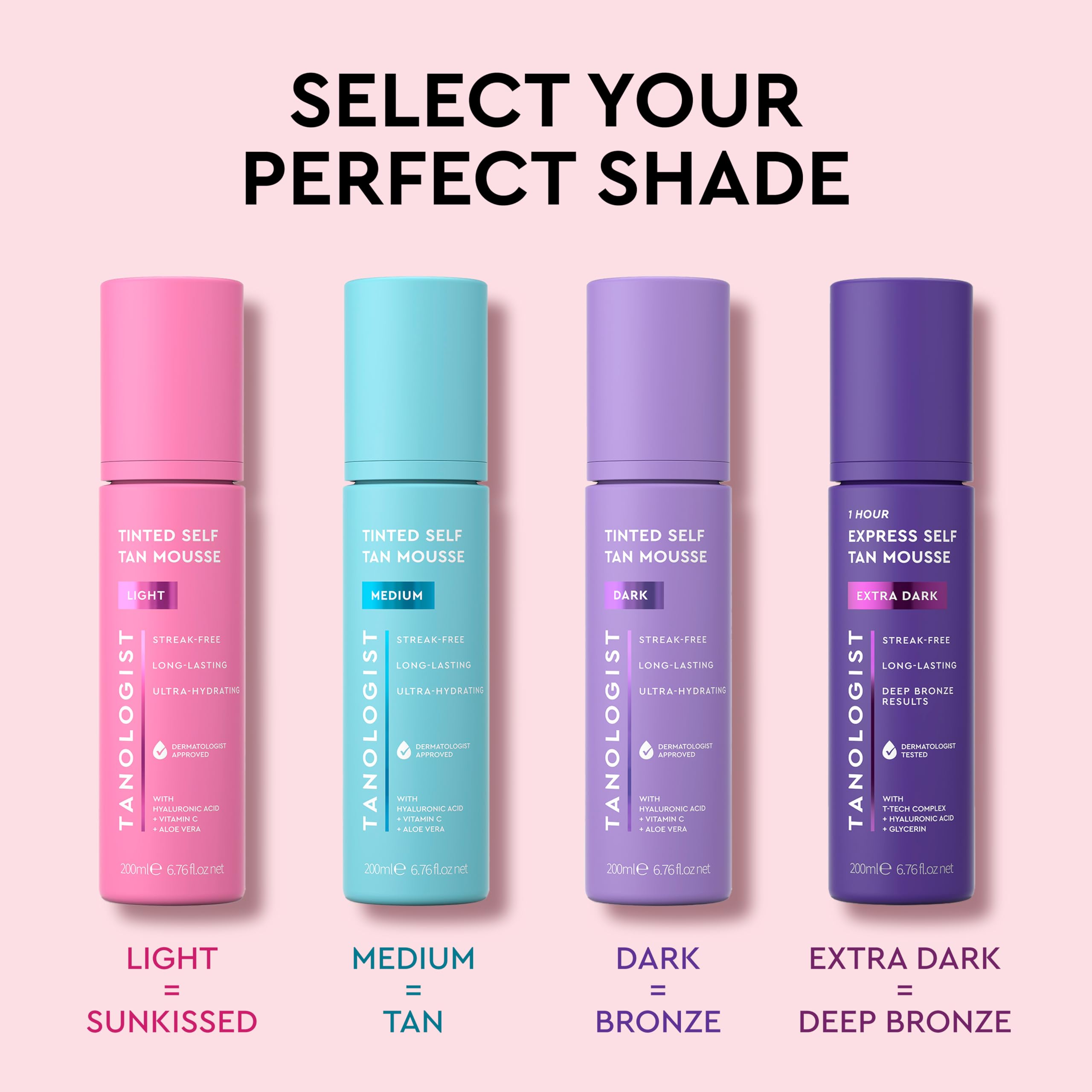 Tanologist self-tan mousse drying quickly on skin for a ready-to-go glow.