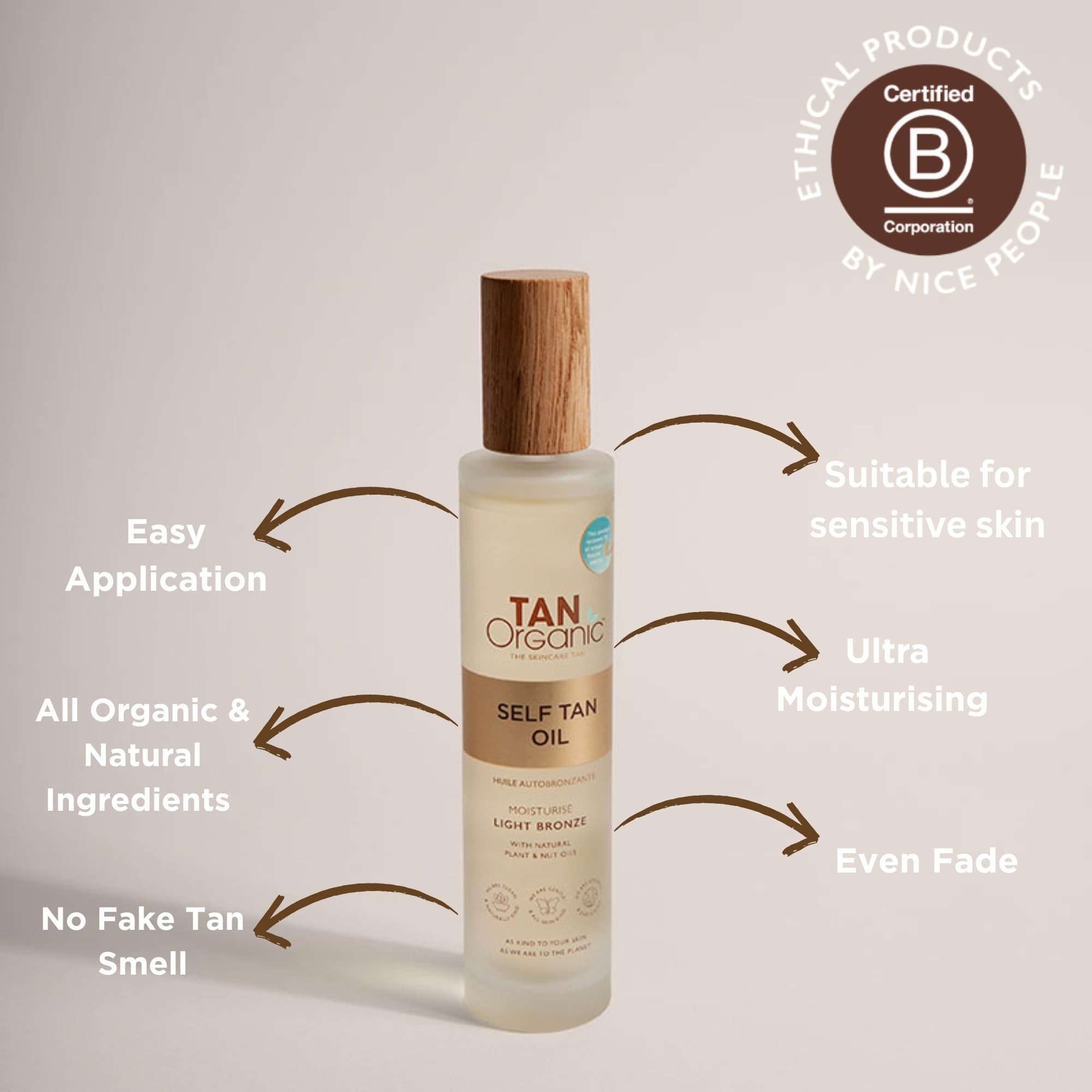 TanOrganic Self Tanning Oil 100ml bottle for easy at-home tanning