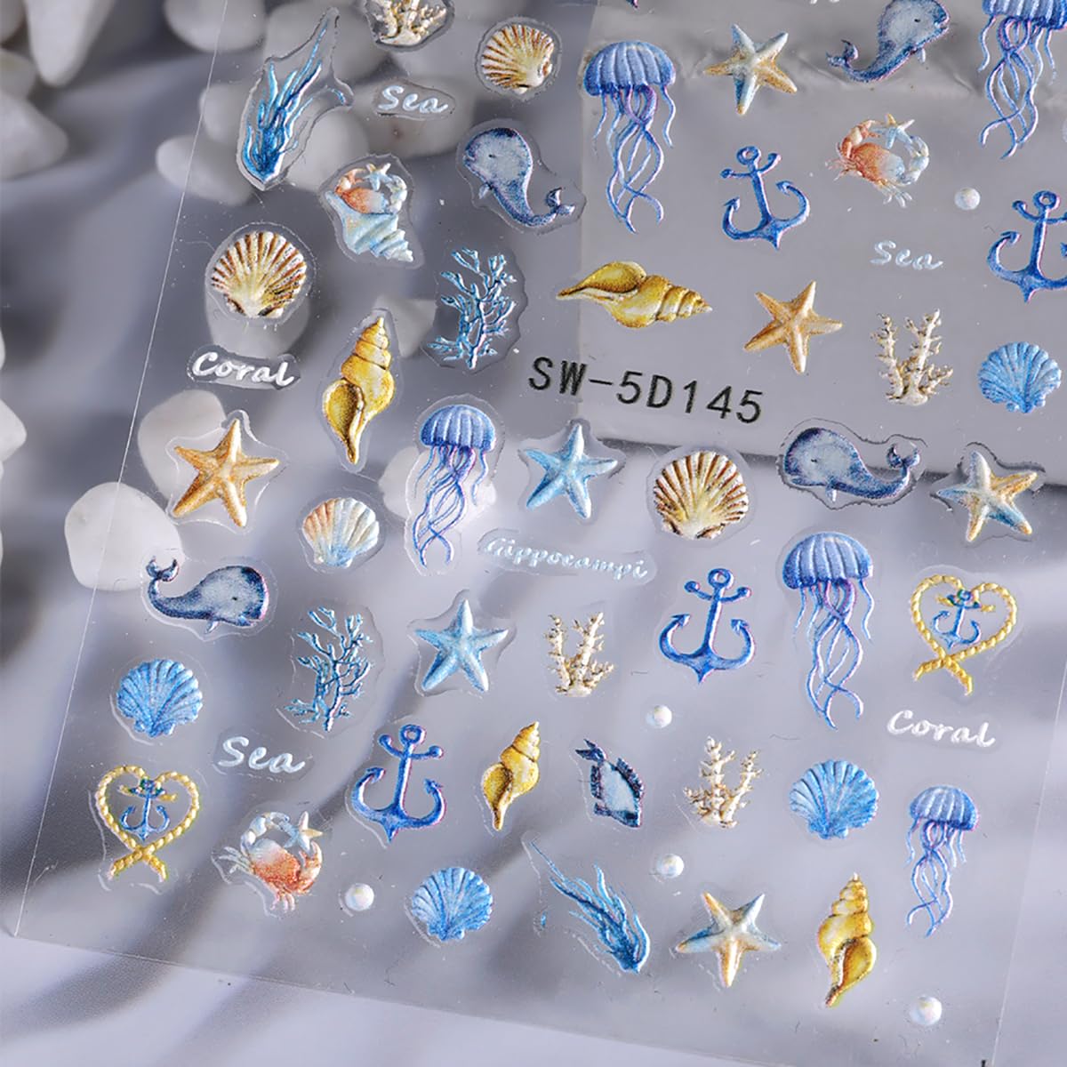 TANYOOTO blue and gold ocean decals suit all seasons and looks.