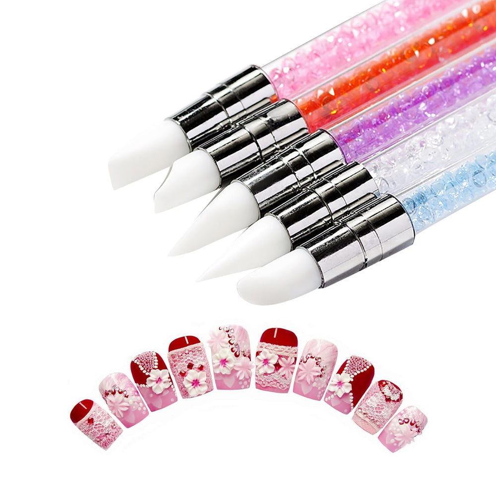 TAORANJU crystal diamond details add sparkle to nail art.
