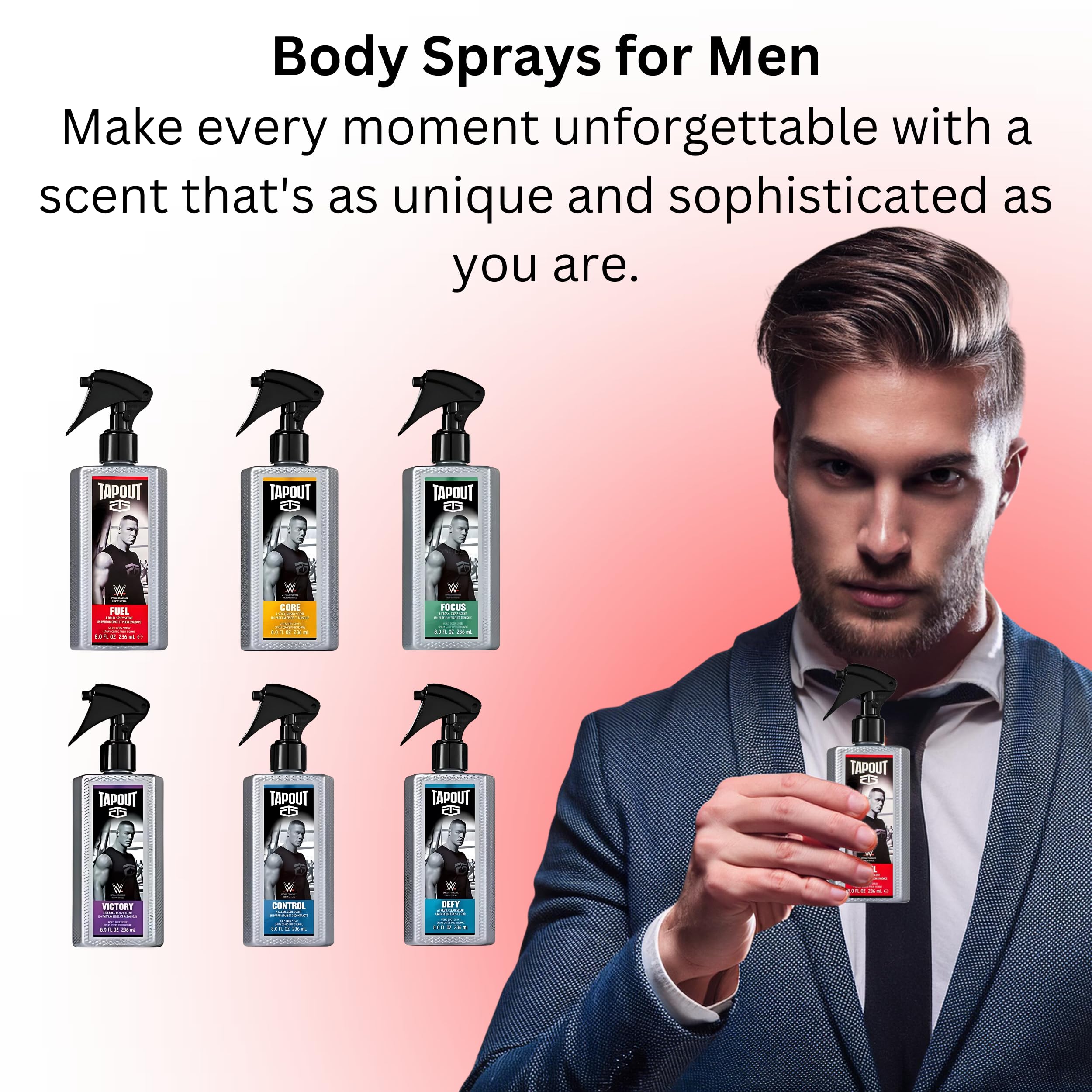 Tapout collection display shows all six bottles in one stylish set.