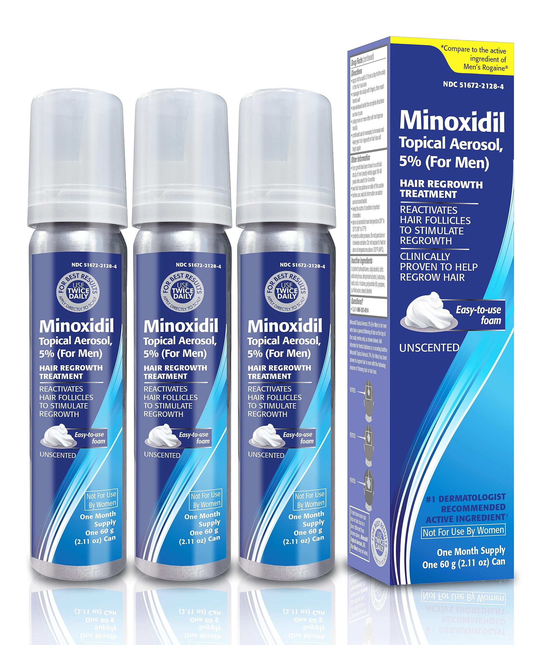 TARO Minoxidil foam bottle close-up for daily scalp support