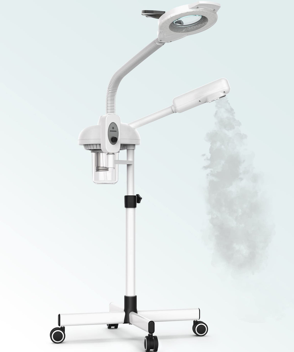 TASALON 2-in-1 facial steamer with magnifying arm for spa-like pore care at home.