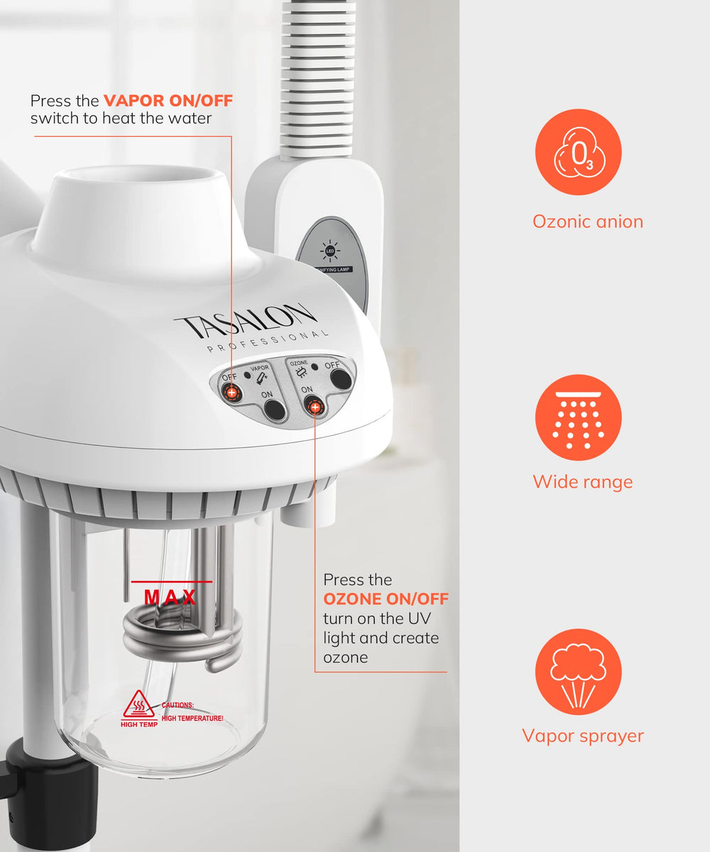 TASALON 5x magnifying lamp provides clear detail with soft LED illumination.