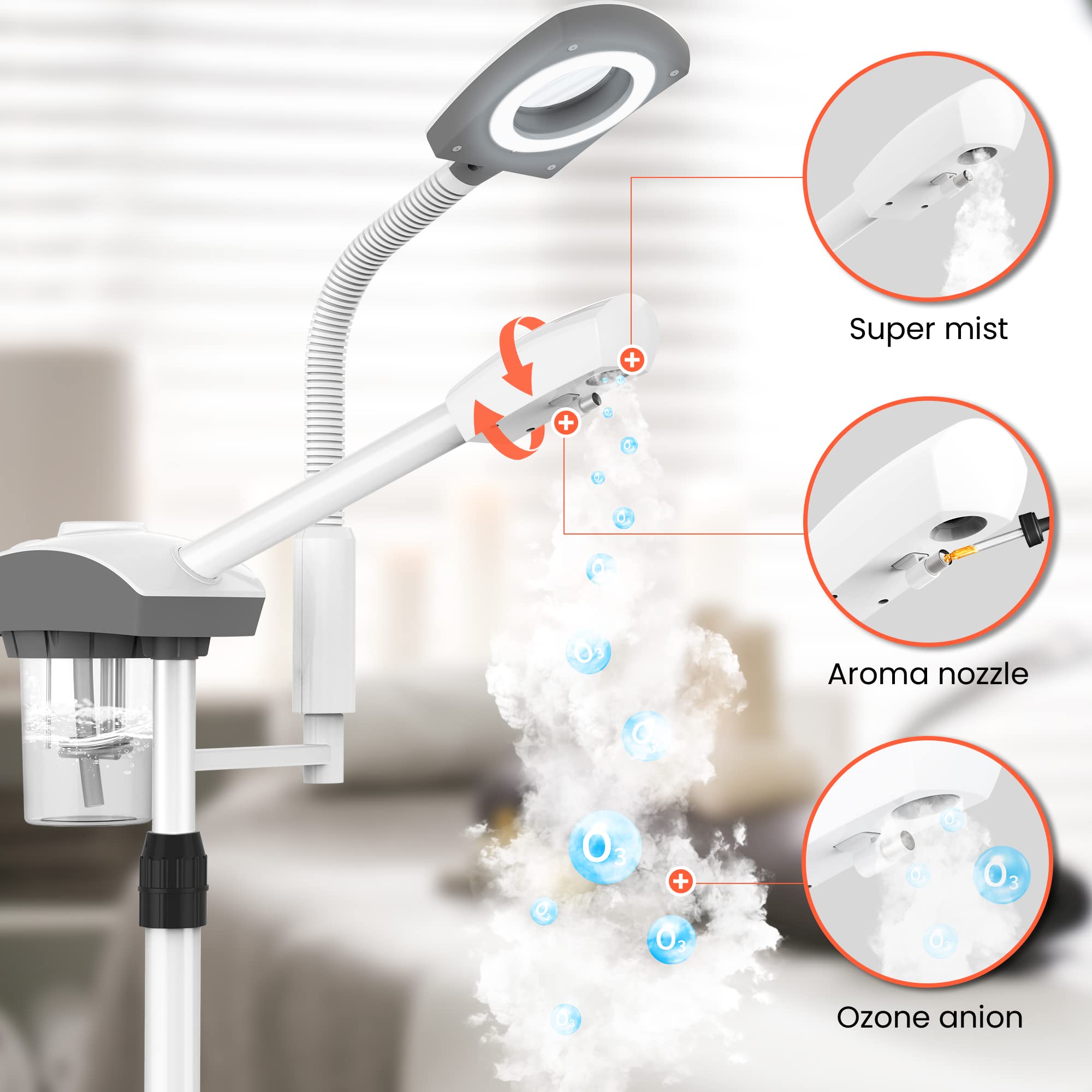 TASALON 3x magnifying lamp highlights skin detail for precise analysis