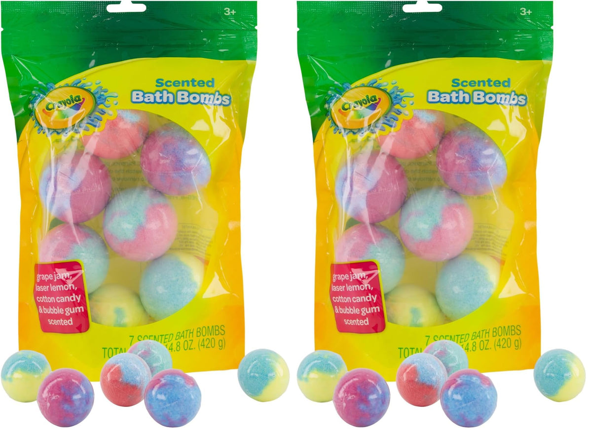 Taste Beauty Crayola pack of 2 colorful bath bombs creates playful, kid-friendly bath time.