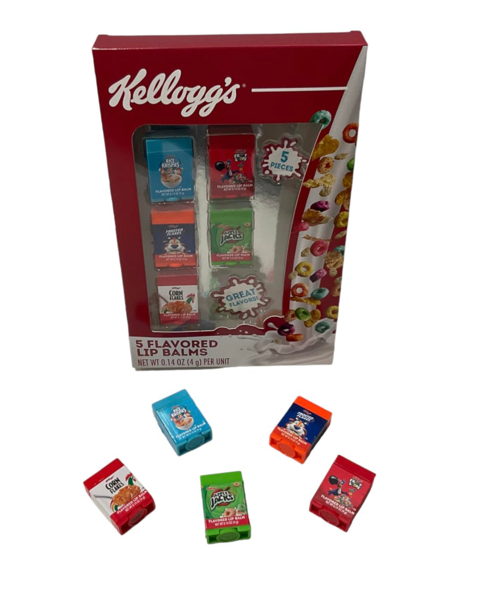 Taste Beauty Kelloggs Corn Flakes lip balm, compact and travel-ready.