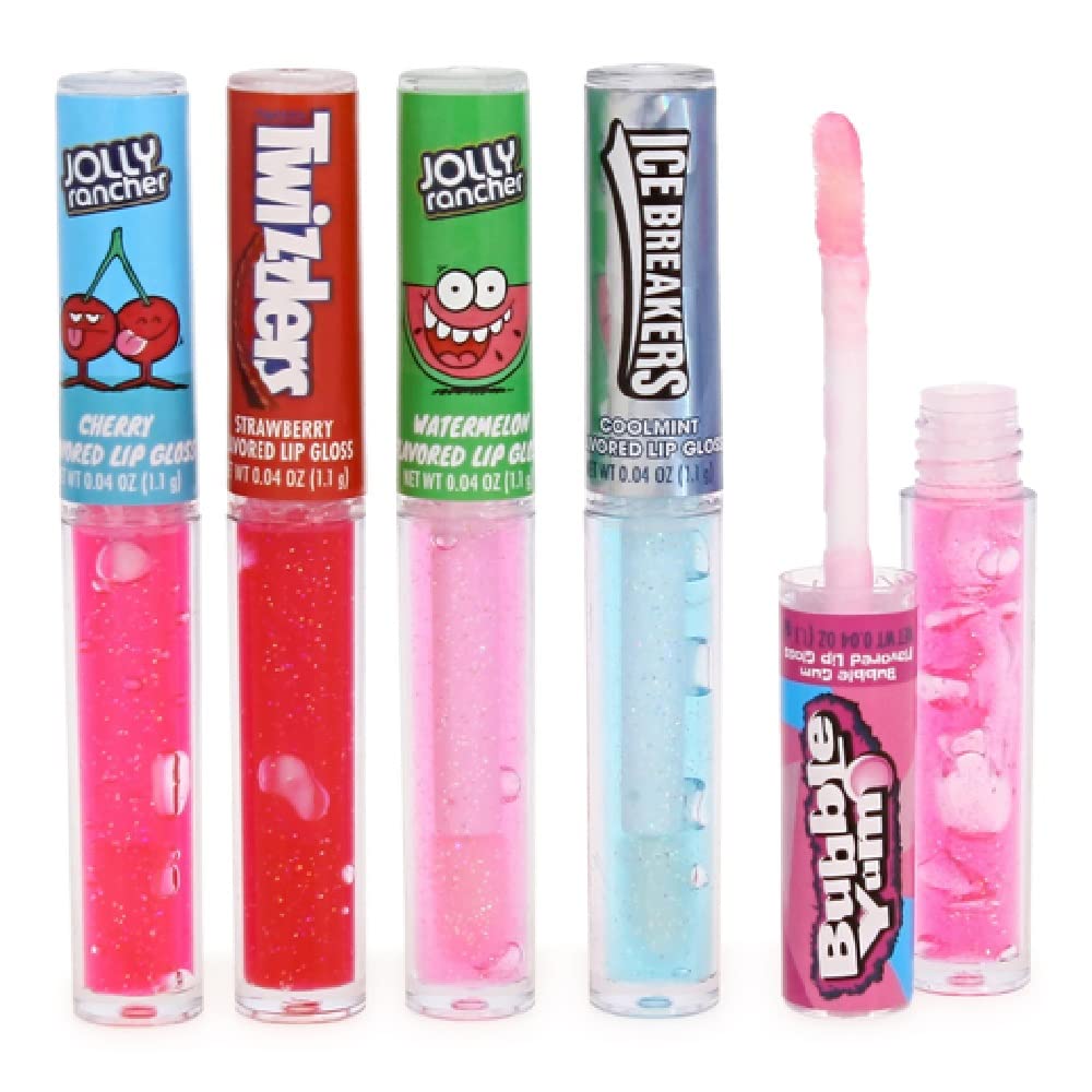 Taste Beauty 5-piece Hershey lip gloss set with collectible characters for fun gifting.