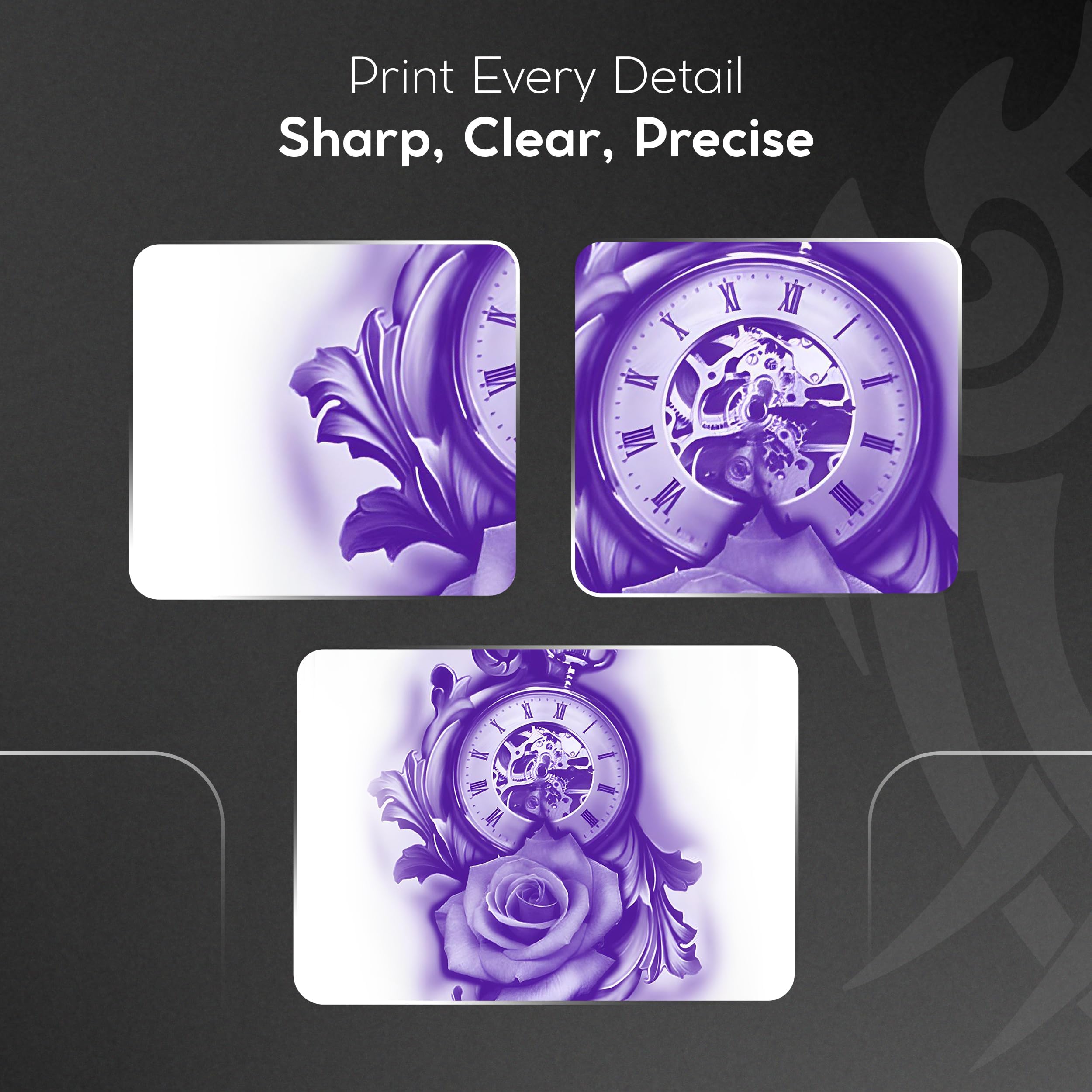 Tat2Skin InkFuel high-definition stencil designs printed with precision.