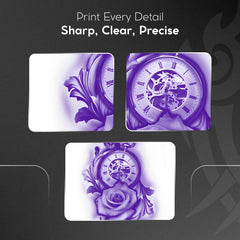 Tat2Skin InkFuel high-definition stencil designs printed with precision.