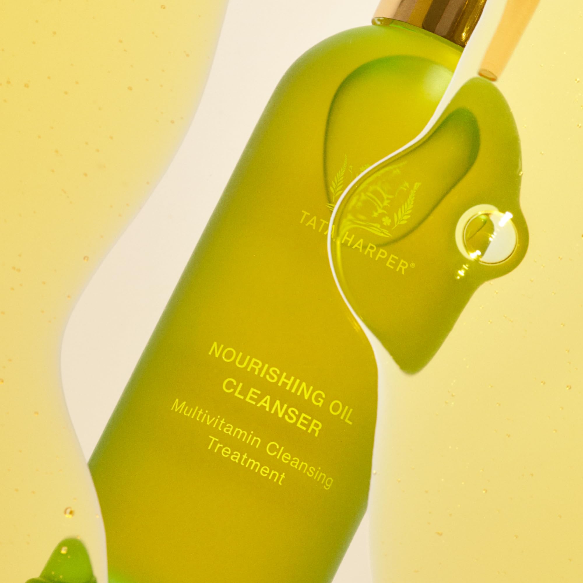 Tata Harper Nourishing Oil Cleanser ingredients concept shows plant-based formulation