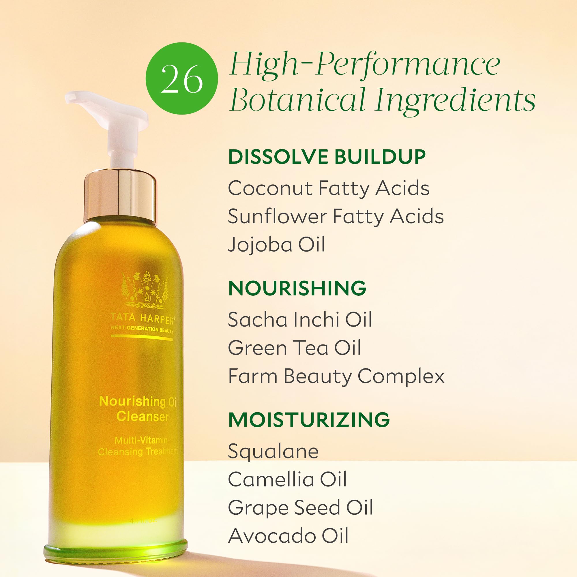 Tata Harper Nourishing Oil Cleanser pump-dispense enables quick, gentle cleansing
