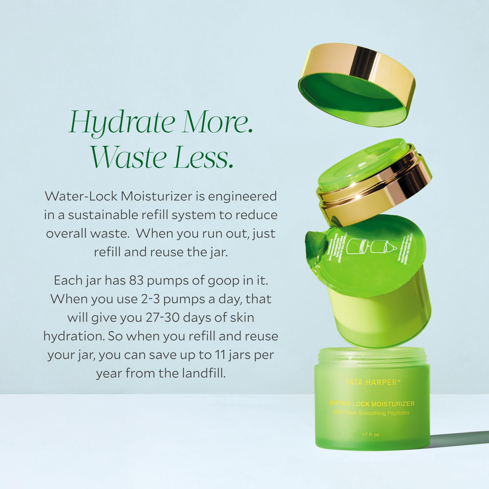 Packaging box of Tata Harper Water-Lock moisturizer emphasizing clean formula.
