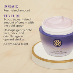 TATCHA Ageless Enriching Renewal Cream packaging on vanity demonstrates premium skincare.