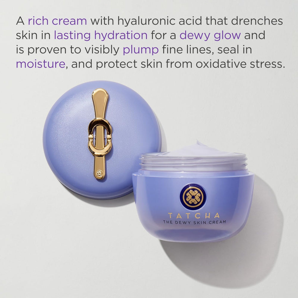 TATCHA Dewy Skin Cream jar with rich texture for lasting hydration