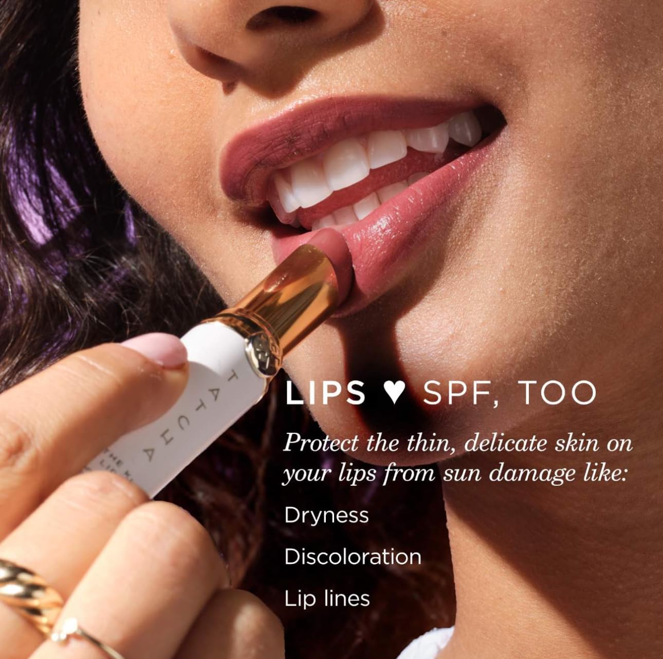 Close-up texture showcases silken feel and smooth application