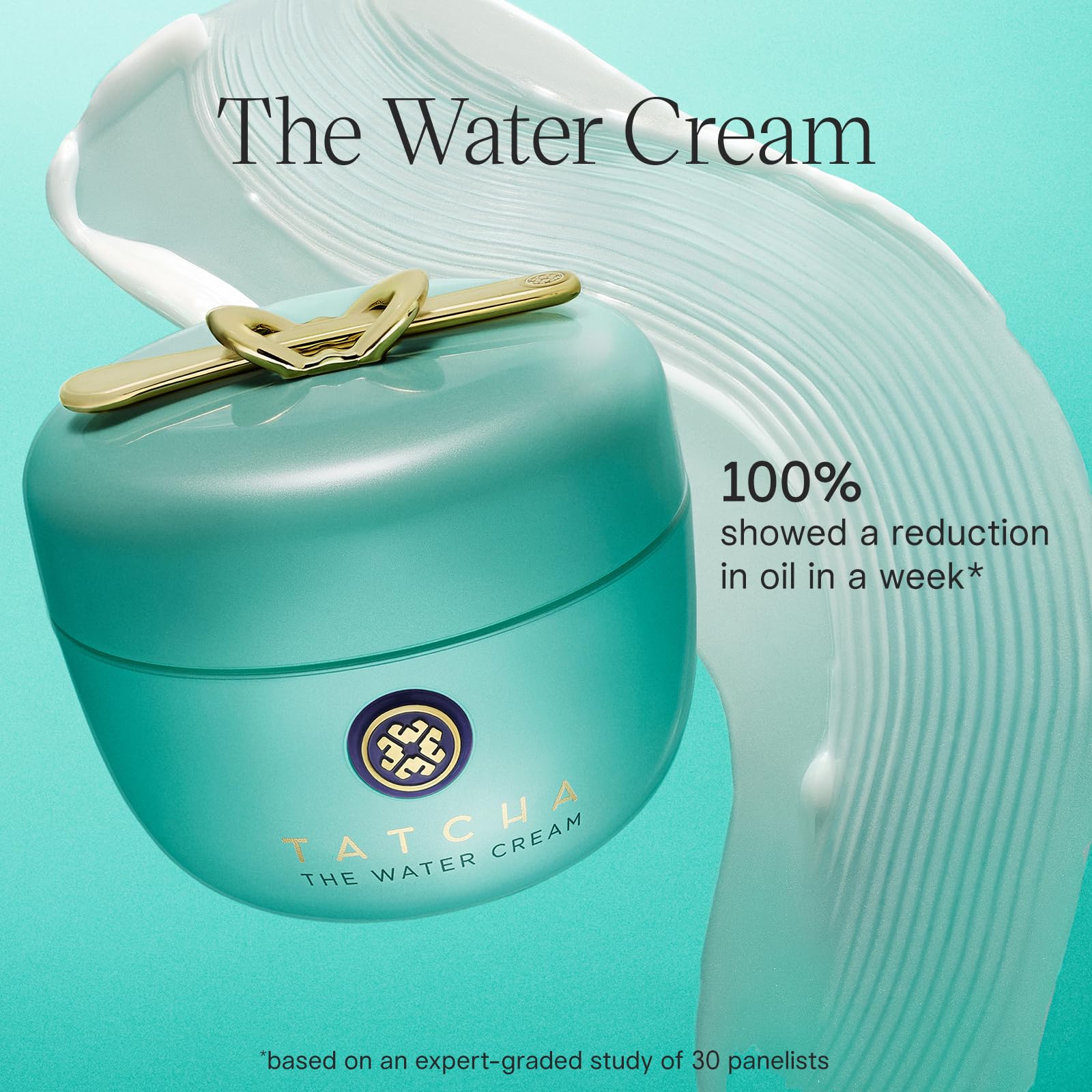 Tatcha Silk Sunscreen bottle with a sheer mineral shield on the skin.