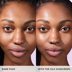 TATCHA Silk Sunscreen SPF 50 PA++++ label indicating broad protection.