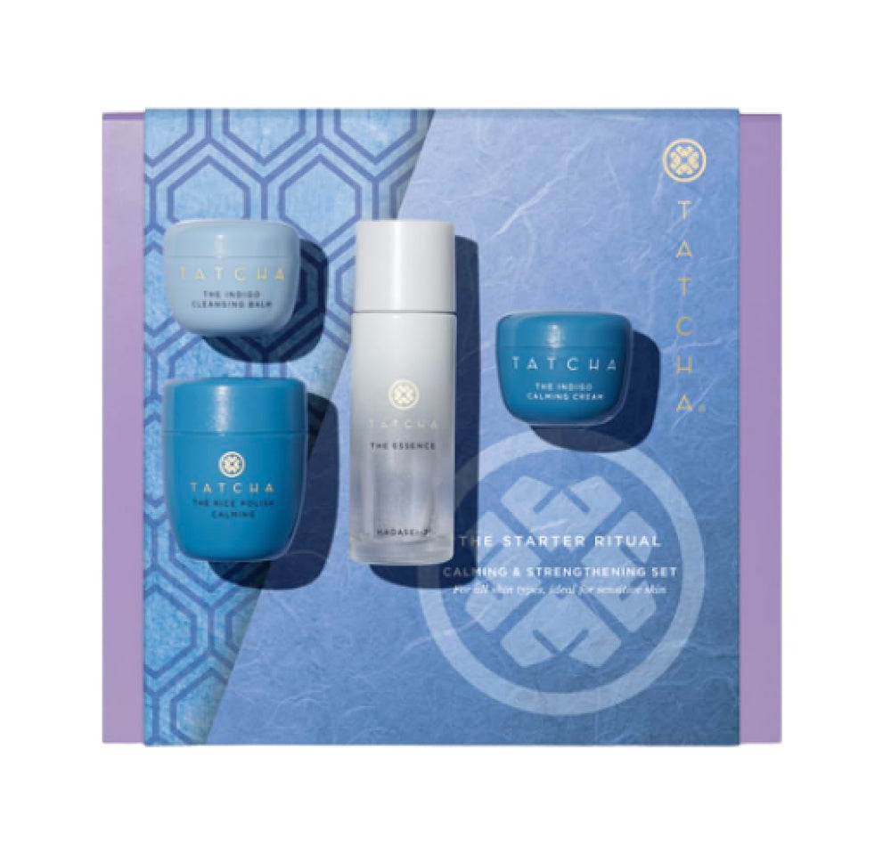 Tatcha Starter Ritual Set box front for a calming sensitive-skin routine