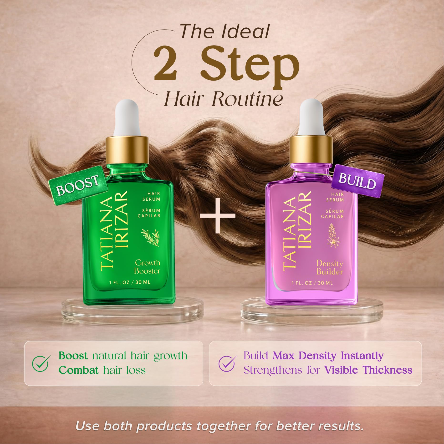 Tatiana Irizar serum dropper enables precise scalp application.