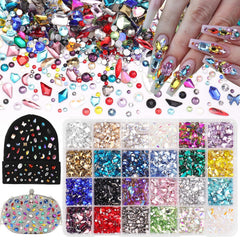 Tatiwoo 24-styles crystal rhinestones set in a box for easy selection and decoration
