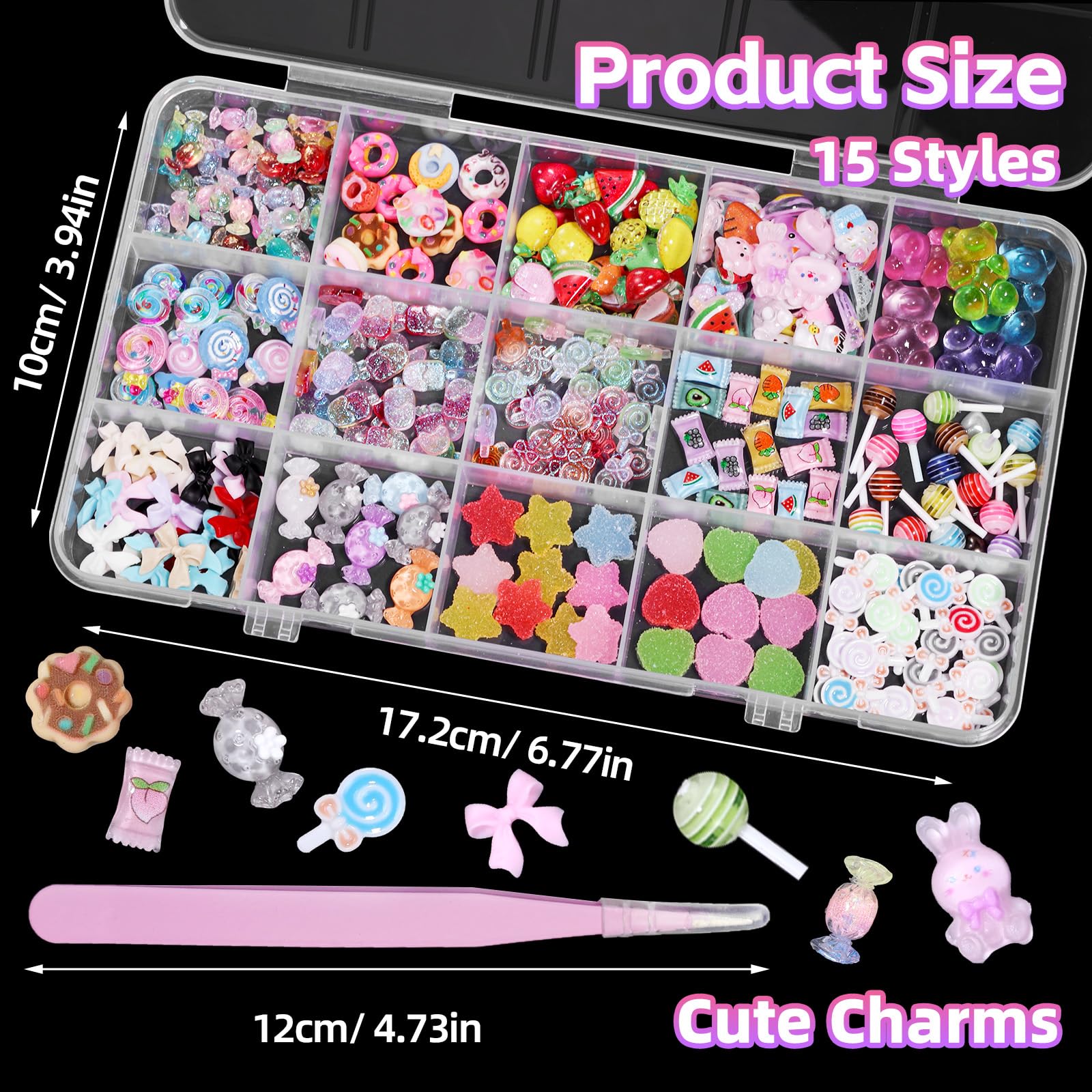 Tatiwoo 3D candy nail charms fruit designs for vibrant nails
