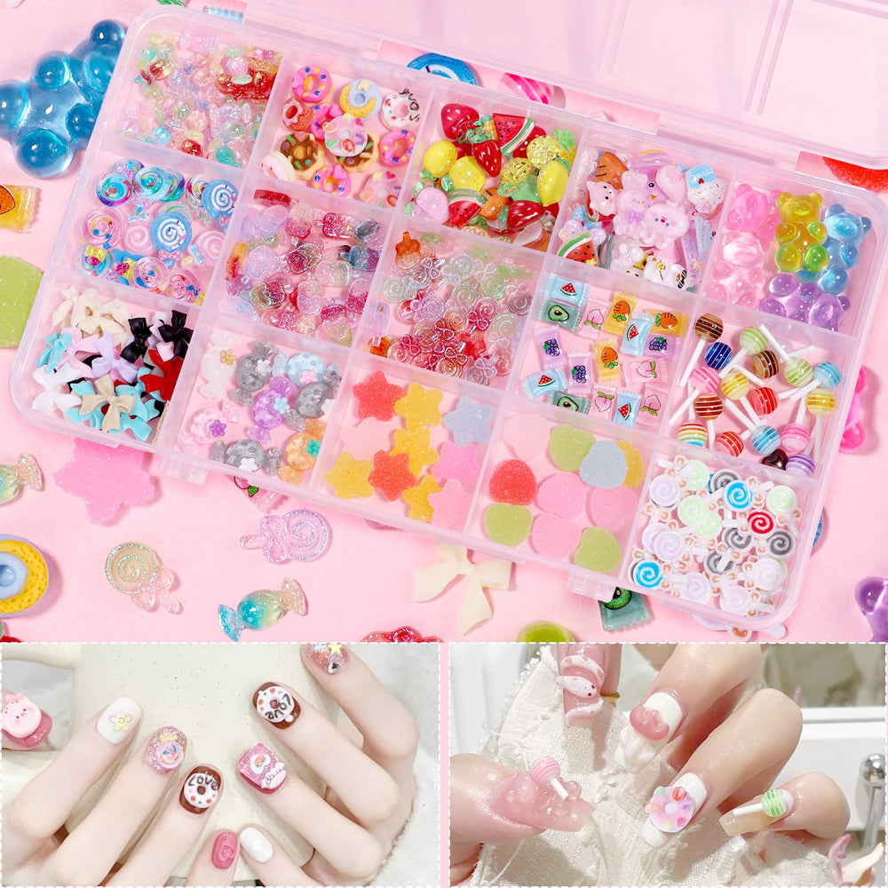 Tatiwoo 3D candy nail charms lollipop motif for cute nail accents